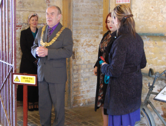 Mayor of Felixstowe entering new exhibit