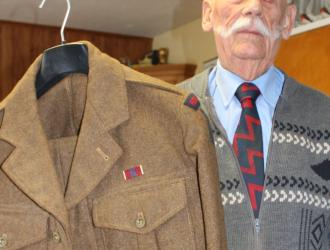 Mr Roy Proctor with Uniform April 2018 - Cold War oral history exhibit