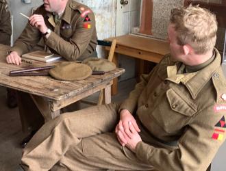 Two soldiers in conversation